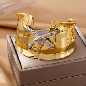 Alexis Bittar Gold Bracelet with Silver Detailing